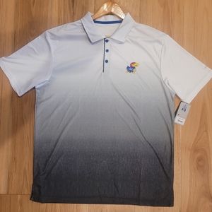 "New" Kansas Jayhawks Polo Shirt, Size XL, But Runs Small Made By Colosseum.